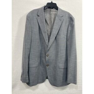 Lauren Ralph Lauren Men's Viscose Blend 2-Button Blazer Blue Woven Plaid • 50L